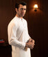 Men's Stitched 2 PC White Cotton Suit